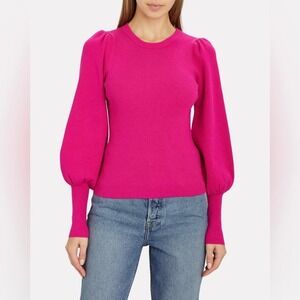 A.L.C.  Pink Lyla Puff Sleeve Sweater Ribbed Size S